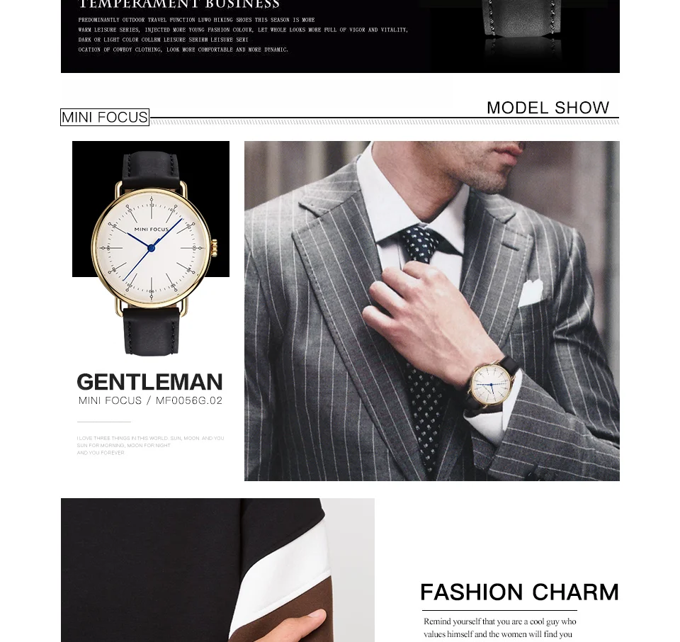 Mini Focus MF0056G Vintage Quartz Men’s Watch | Marine Dial & Brown Leather Strap | Factory Wholesale
