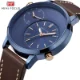 Mini Focus Men’s Business Watch Blue Dial Leather Strap