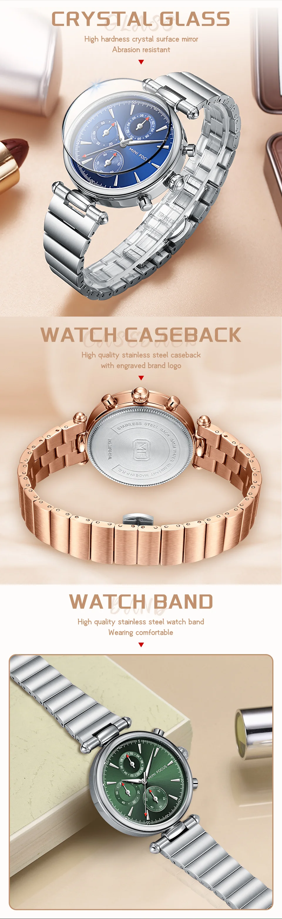 Affordable Fashion Quartz Watch for Women | Mini Focus Waterproof Stainless Steel Female Wristwatch Wholesale