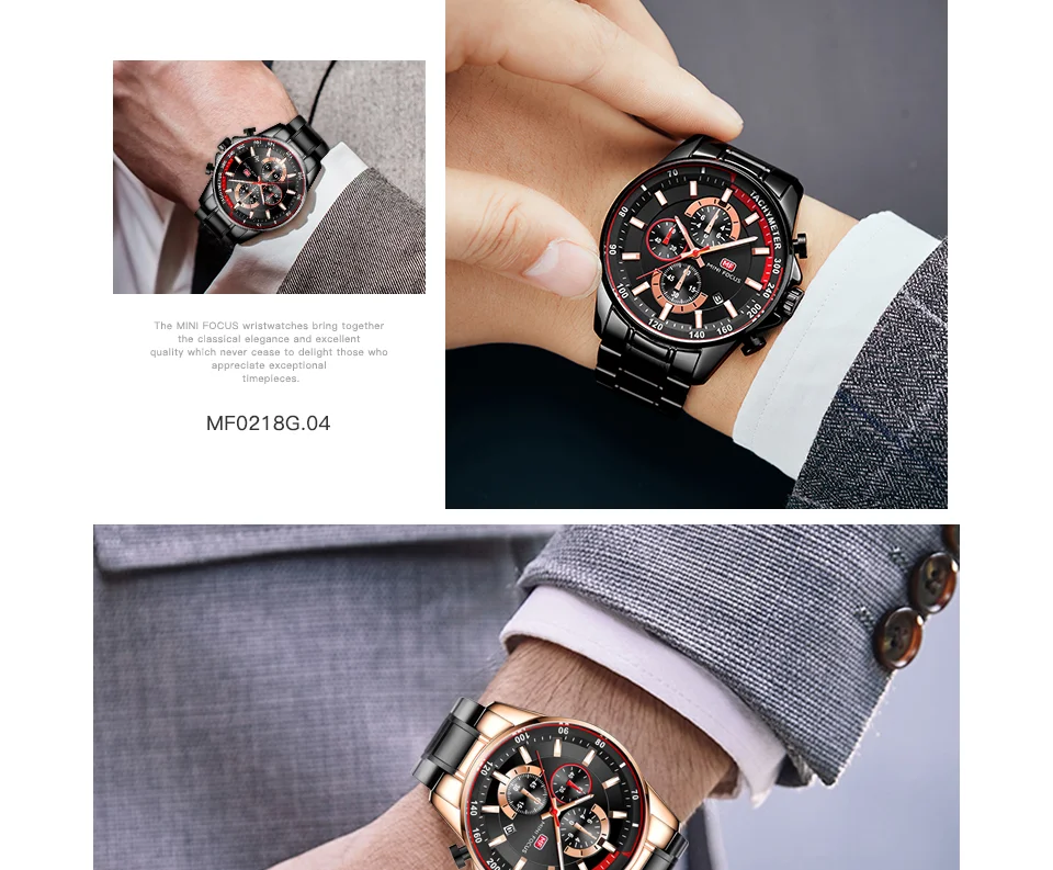 Mini Focus MF0218G Men’s Luxury Stainless Steel Quartz Watch | Silver | Factory Direct Wholesale