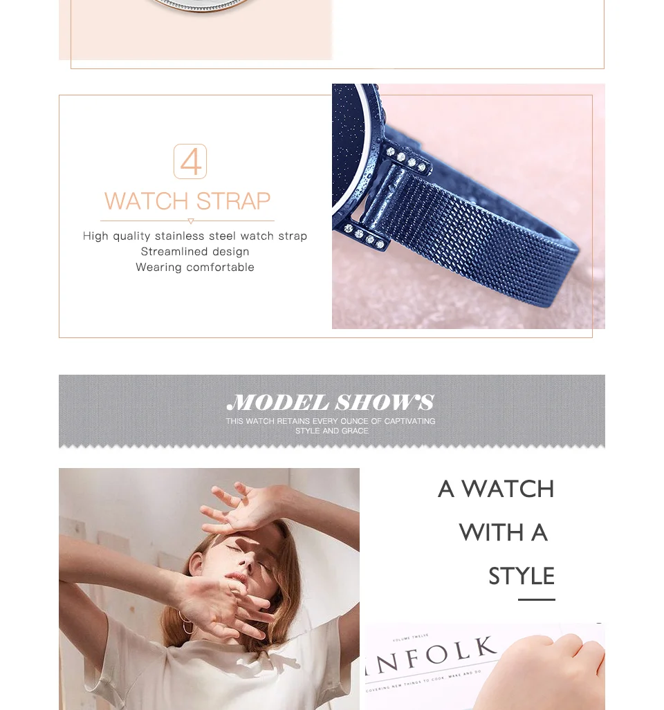 MINI FOCUS Women’s Luxury Quartz Watch | Rose Blue Mesh Strap Waterproof Wristwatch | 2025 New Fashion Casual Watch