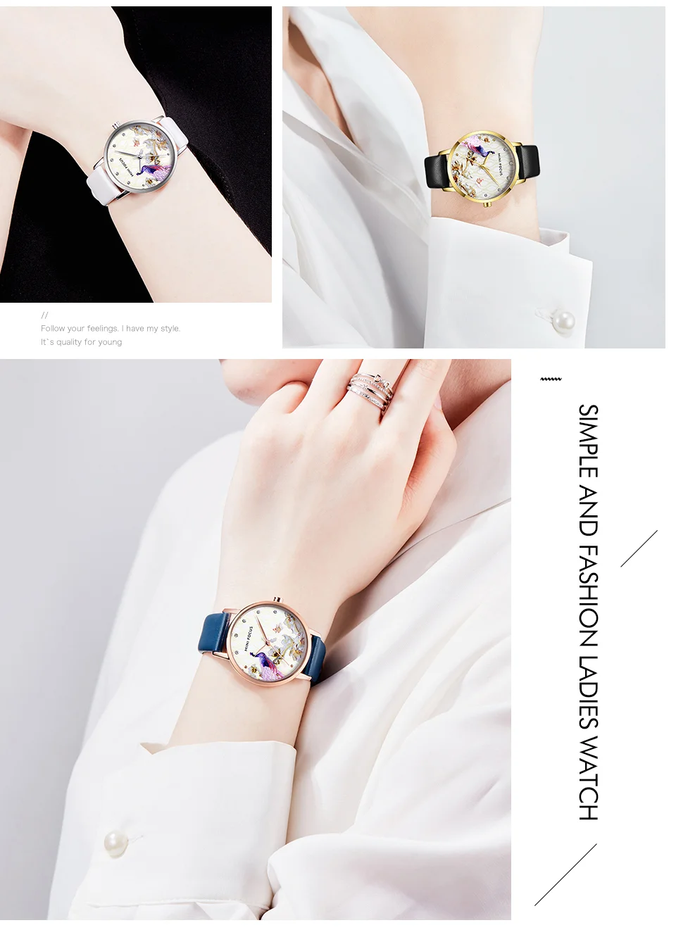 Elegant Leather Quartz Watch for Women – Premium Business Style by MINI FOCUS