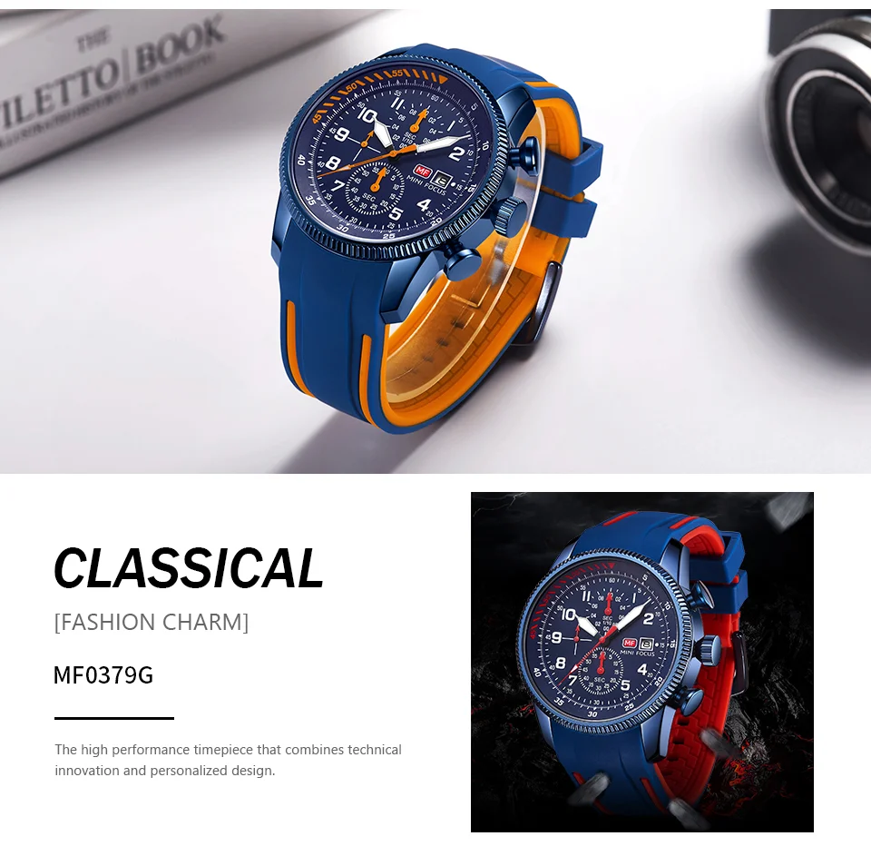Mini Focus Luxury Silicone Sport Chronograph Men’s Quartz Watch | Waterproof Multifunction Business Wristwatch