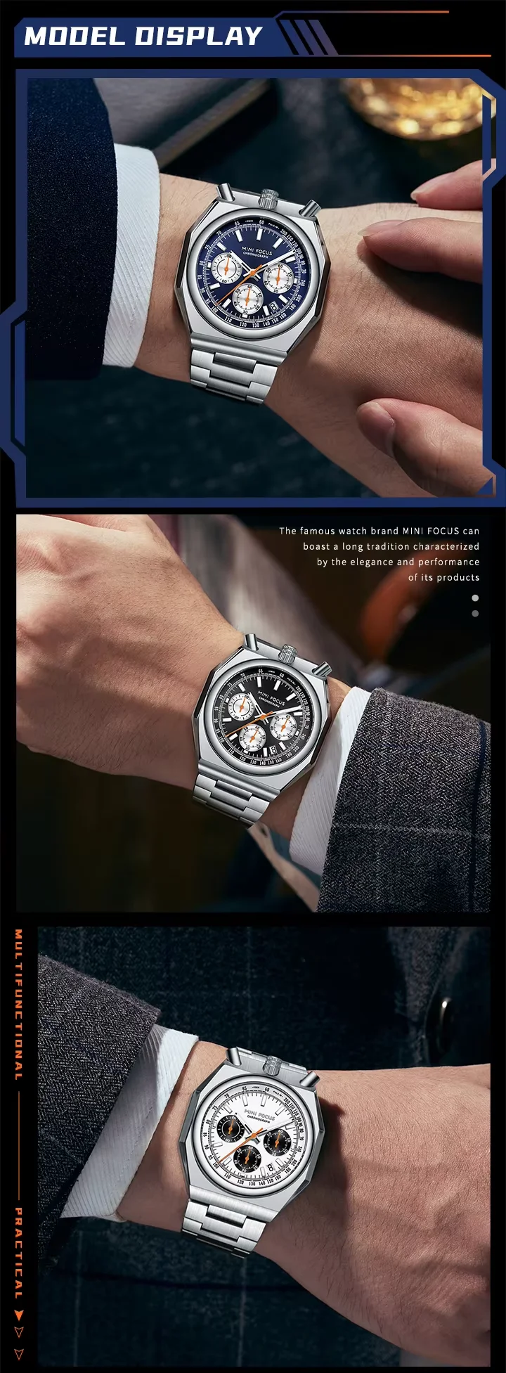 Wholesale MINI FOCUS MF0601G Men's Quartz Watch – Multifunction Waterproof Timepiece