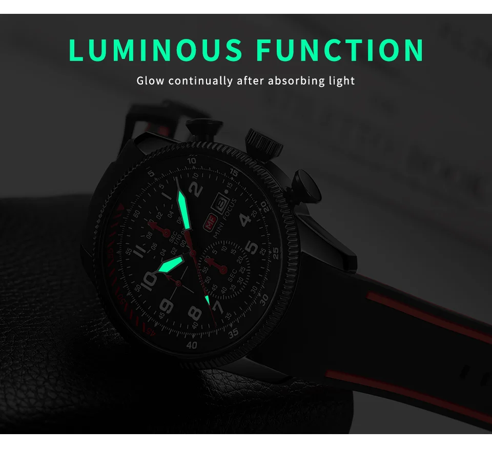 Mini Focus Luxury Silicone Sport Chronograph Men’s Quartz Watch | Waterproof Multifunction Business Wristwatch