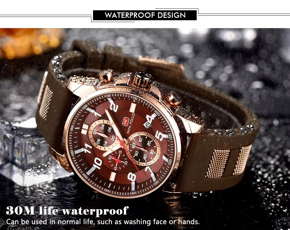 MINI FOCUS Men’s Quartz Watch | Stylish Waterproof Watch with Luminous Silicone Band | Factory Wholesale