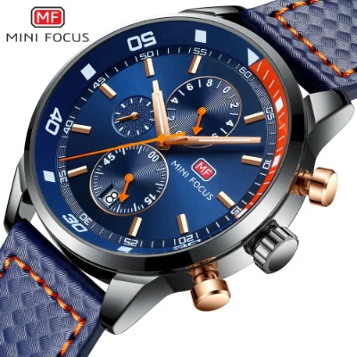 Mini Focus Men’s Leather Band Sports Watch Factory Wholesale