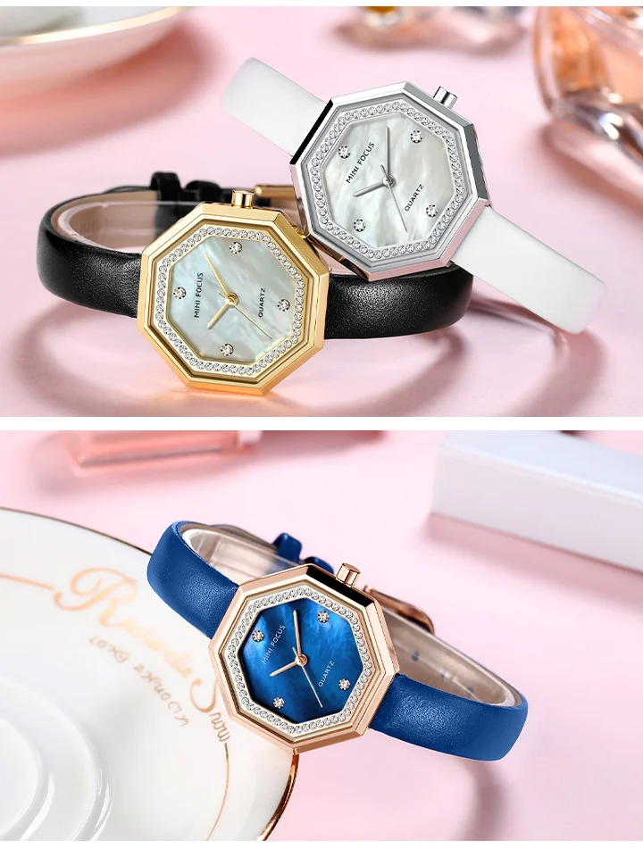 MINI FOCUS Elegance Shenzhen Women Timepiece – Stainless Steel Strap Waterproof Small Leisure Watch