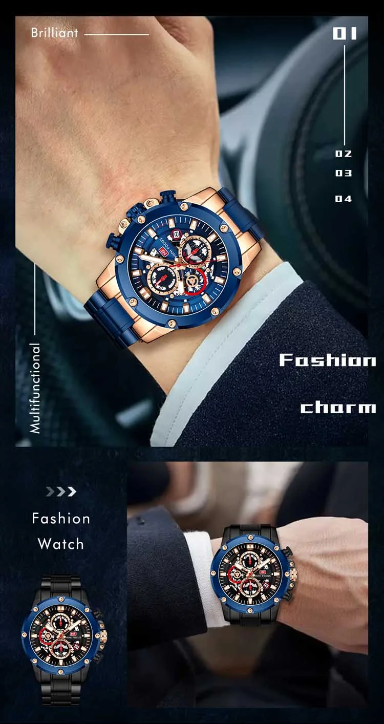MINI FOCUS Luxury Shenzhen Men Quartz Watch | Exclusive Silicone Band Luminous Chronometer Business Watch Design