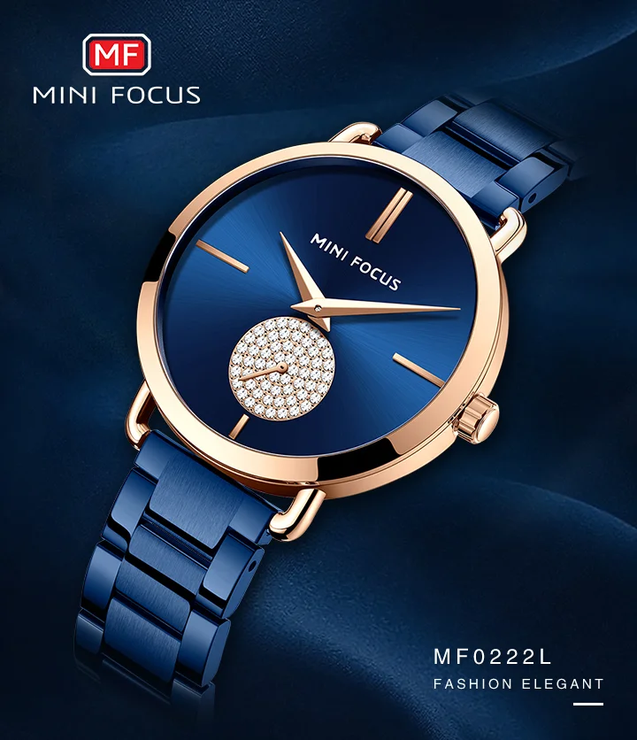 MINI FOCUS MF0222L Fashion Rose Gold Women’s Watch | Luxury Waterproof Steel Wristwatch Factory Wholesale