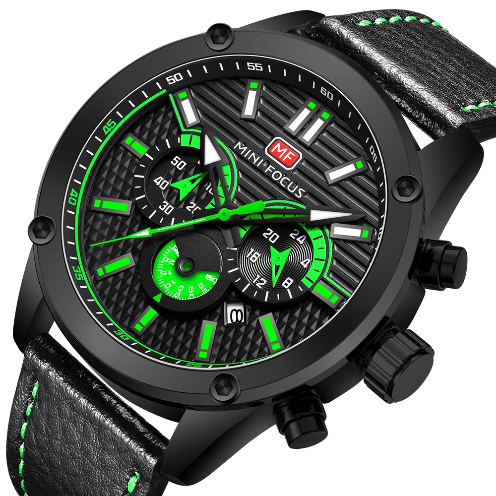 Mini Focus Men’s Quartz Sport Watch | Waterproof Leather