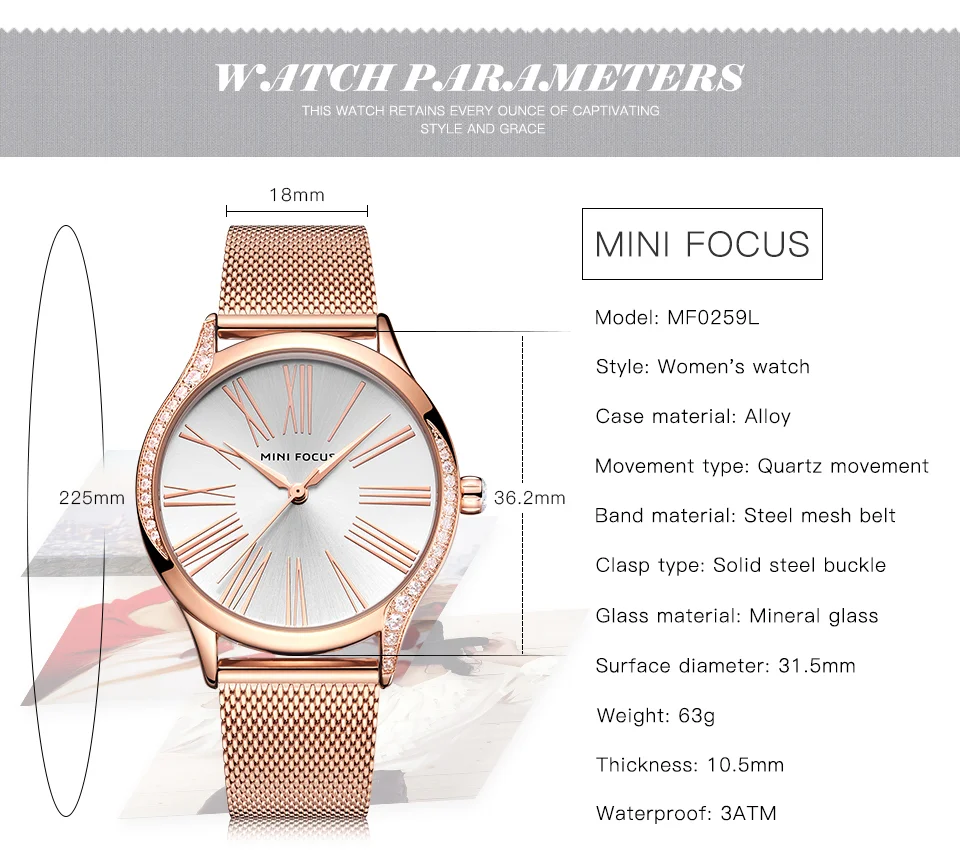 Mini Focus Luxury Women’s Quartz Watch | Factory Direct Sale Waterproof Leather Strap Wristwatch