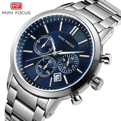 Mini Focus Men’s Business Quartz Watch Waterproof Steel Band