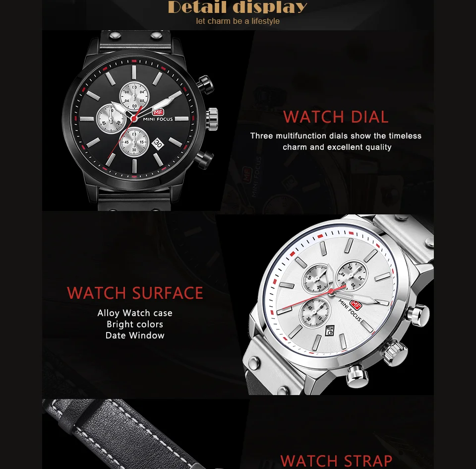 Mini Focus MF0110G Men’s Luxury Sports Quartz Watch | Chronograph & Waterproof | Factory Wholesale