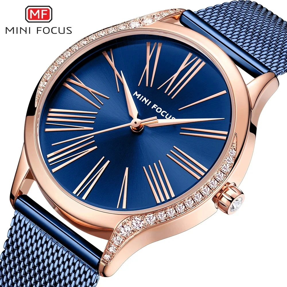 Luxury Women’s Quartz Watch Waterproof Leather Strap MINI