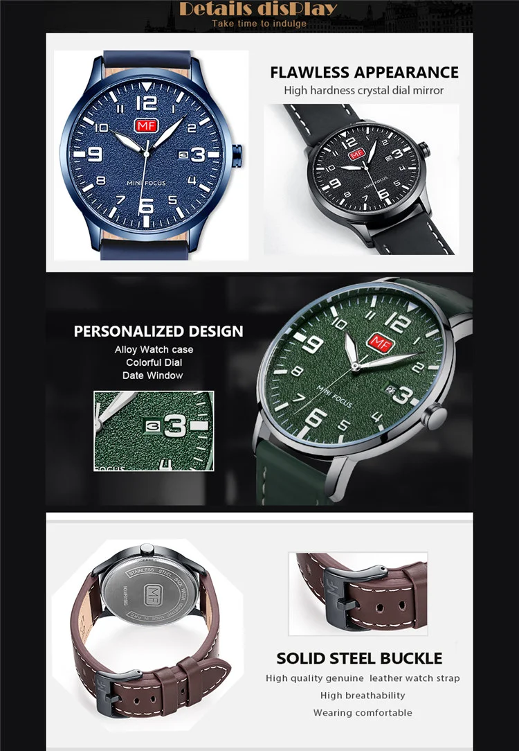 Mini Focus MF0158G Men’s Ultra-Thin Quartz Watch | Luxury Brand Waterproof Calendar with Milanese Stainless Steel Strap