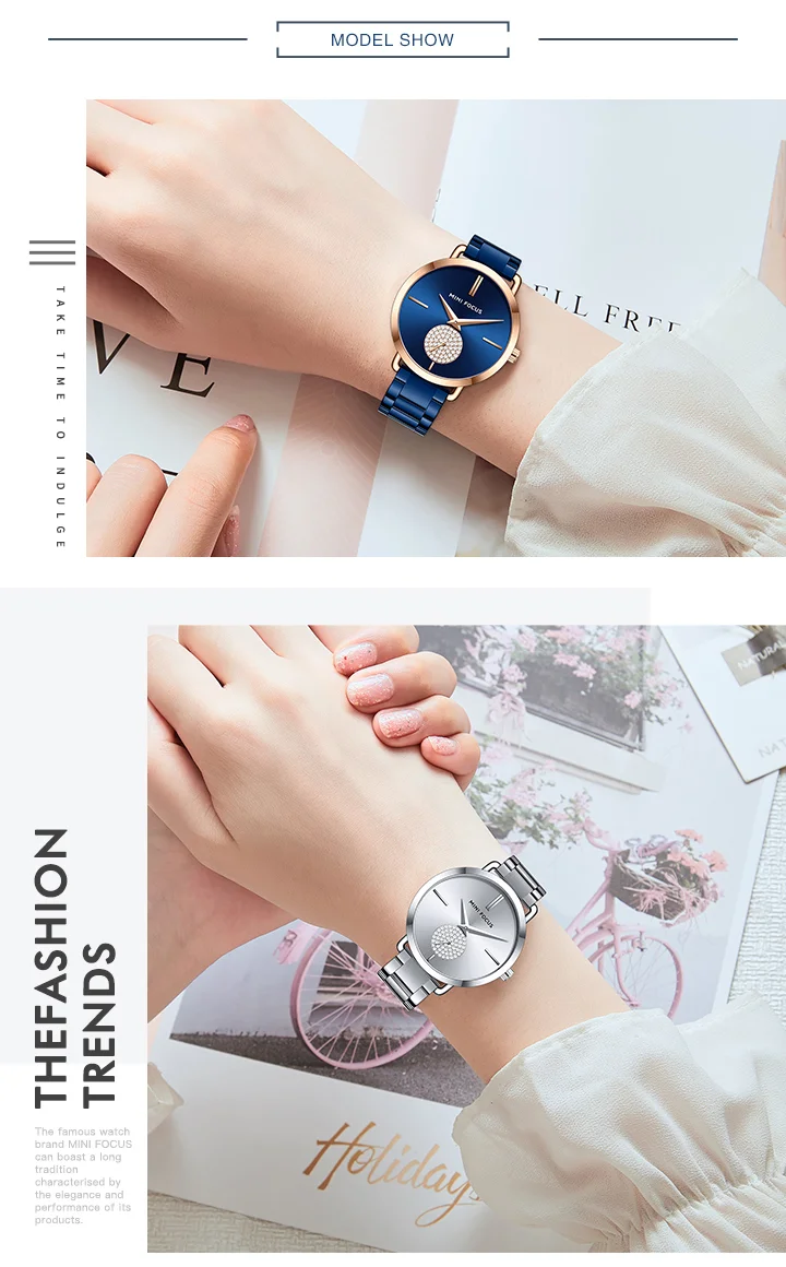MINI FOCUS MF0222L Fashion Rose Gold Women’s Watch | Luxury Waterproof Steel Wristwatch Factory Wholesale