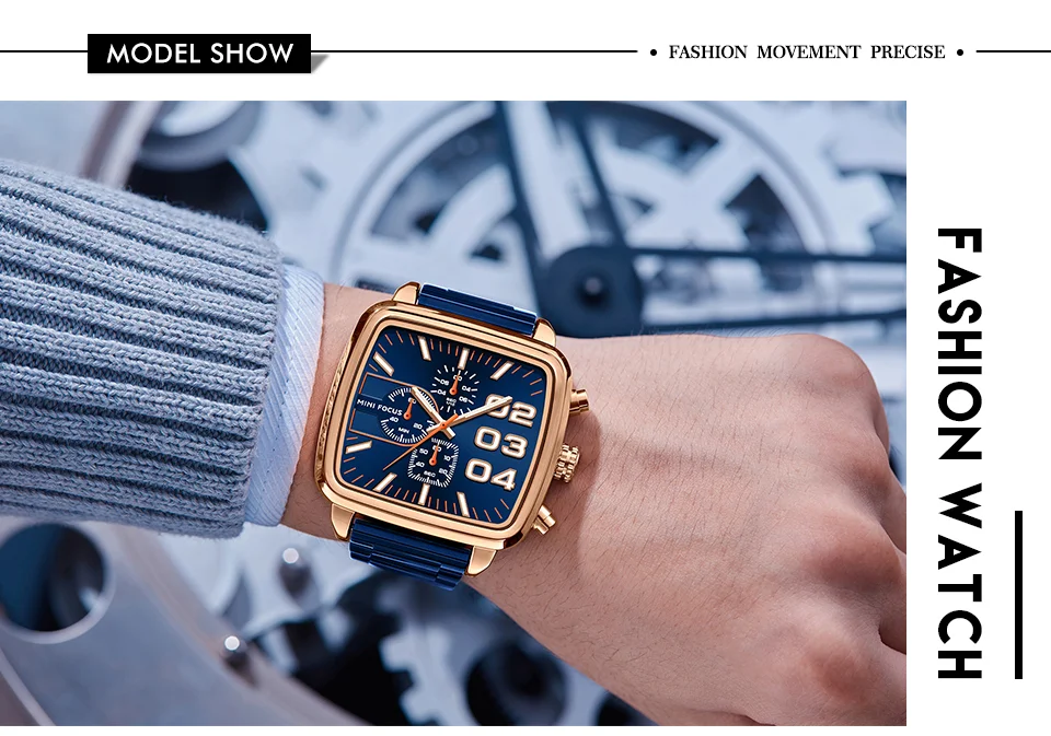 MINI FOCUS Quartz Waterproof Luminous Brand Men's Watches Stainless Steel Chronograph Multi-functional Wristwatches