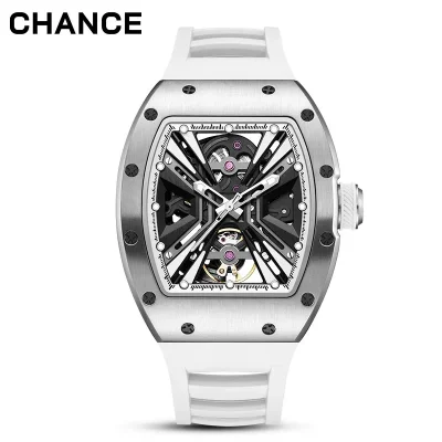 Carbon Fiber Automatic Watch Luminous Silicone Strap
