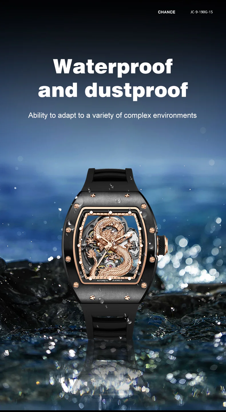 CHANCE 919015 Chinese Dragon Tourbillon Watch &ndash; Luxury Automatic Mechanical Watch with Hollow Dial for Men