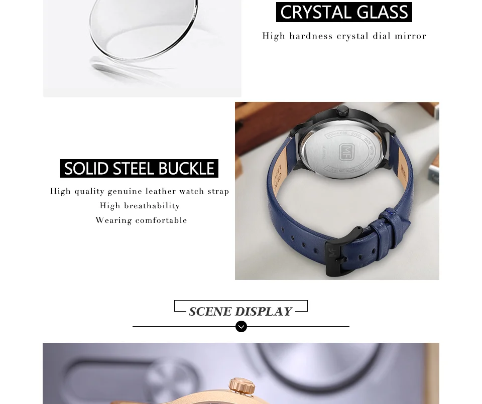 Mini Focus MF0058G Men’s Luxury Quartz Watch | Blue Leather Strap Casual Design | Factory Wholesale