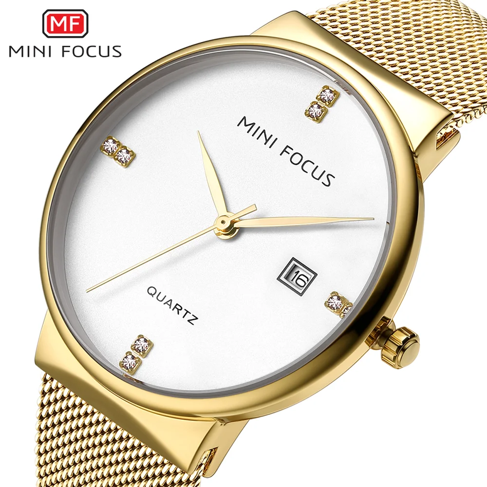 MINI FOCUS Men's Ultra-Thin Diamond Quartz Watch OEM