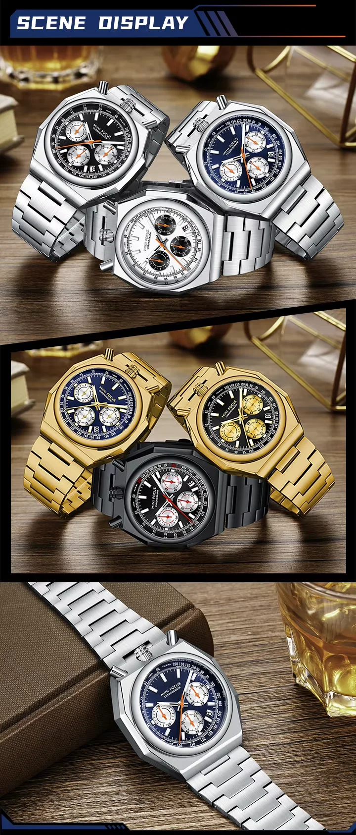 Wholesale MINI FOCUS MF0601G Men's Quartz Watch – Multifunction Waterproof Timepiece