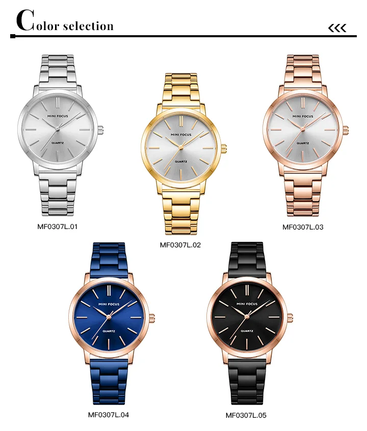 MINI FOCUS Femme Classic Elegant Watches Solid Stainless Steel Band Waterproof With Japanese Movement Women Quartz Watch