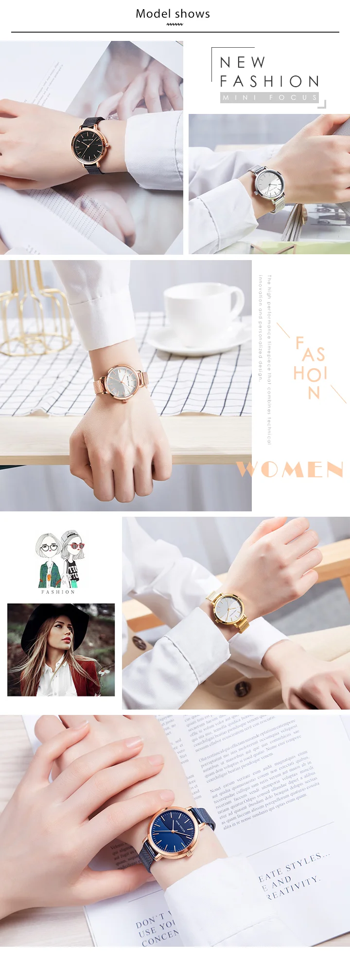MINI FOCUS MF0261L Women’s Luxury Quartz Watch | Milanese Mesh Strap | Factory Wholesale