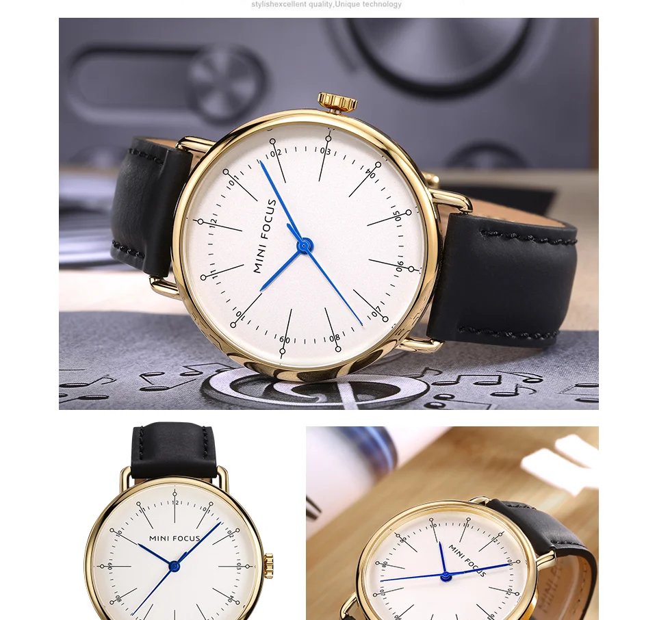 Mini Focus MF0056G Vintage Quartz Men’s Watch | Marine Dial & Brown Leather Strap | Factory Wholesale