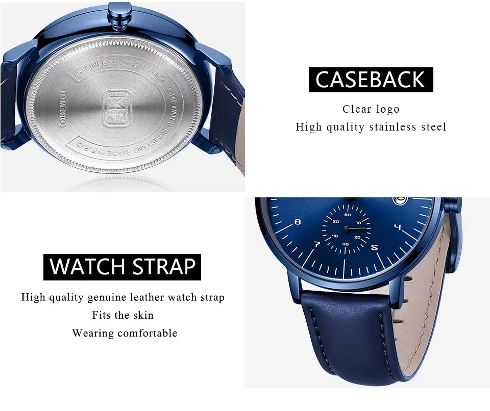 Fashionable Mini Focus Leather Strap Quartz Watch for Men - Waterproof  Wholesale Supplier