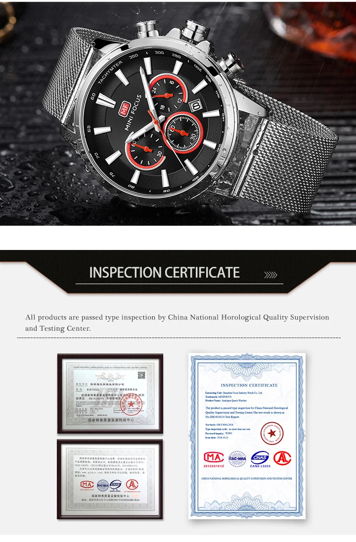 Mini Focus MF0142G Men’s Sport Chronograph Watch | Racing Style, Luminous Dial, Milanese Strap