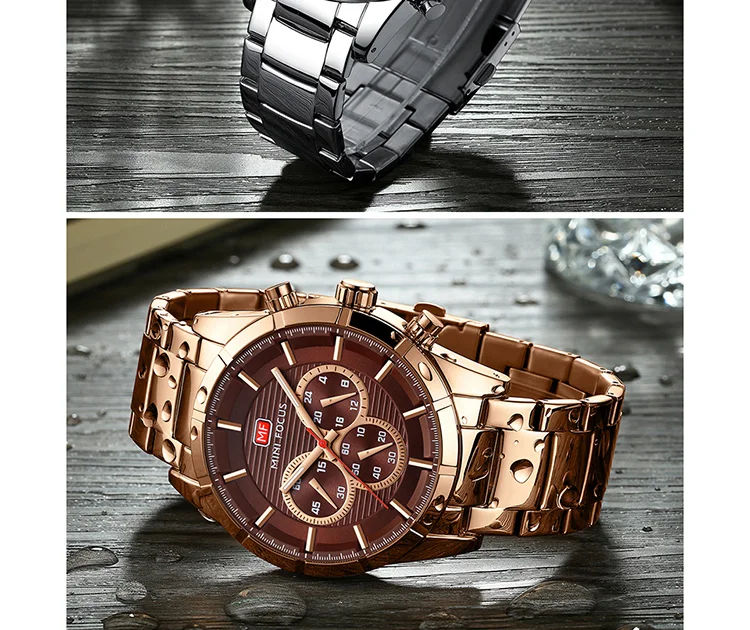 MINI FOCUS MF0170G Heavy-Duty Chronograph Quartz Watch for Men | Steel Strap OEM Supplier
