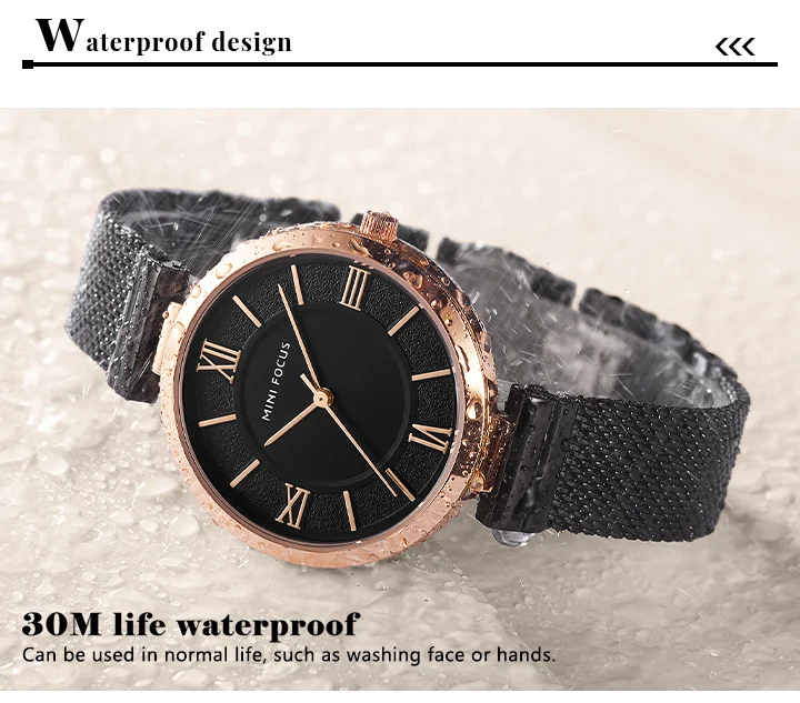 MINI FOCUS Women’s Quartz Watch | Luxury 5ATM Waterproof Sport Mesh Strap Wristwatch – Factory Wholesale