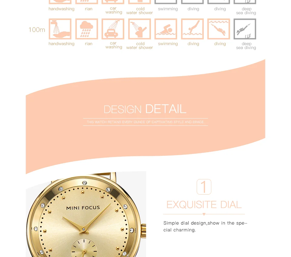 Mini Focus MF0037L Women's Quartz Watch | Diamond Dial Stainless Steel Bracelet | Japan Movement Wholesale