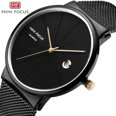 MINI FOCUS Ultra-Thin Men's Quartz Watch Stainless Steel