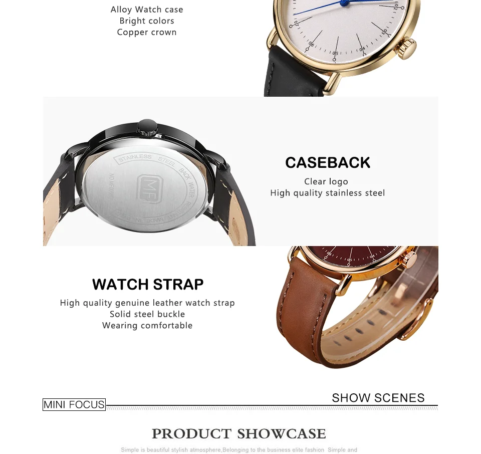 Mini Focus MF0056G Vintage Quartz Men’s Watch | Marine Dial & Brown Leather Strap | Factory Wholesale