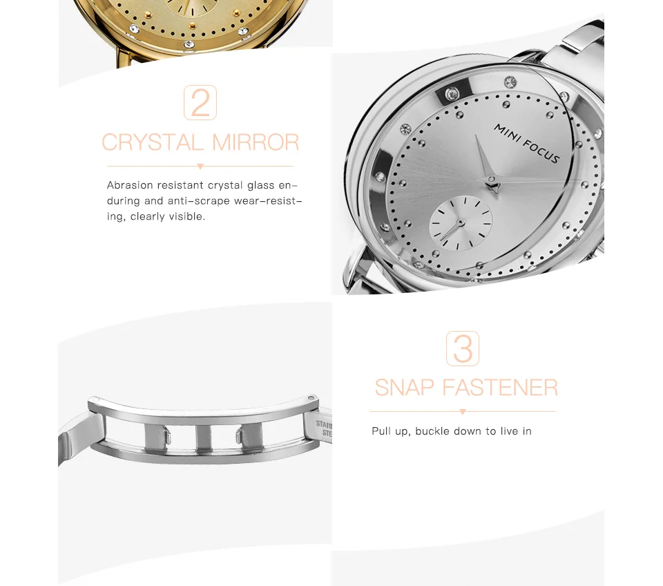 Mini Focus MF0037L Women's Quartz Watch | Diamond Dial Stainless Steel Bracelet | Japan Movement Wholesale