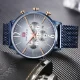 Mini Focus Men’s Blue Quartz Watch Ultra Thin Mesh Strap