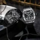 Carbon Fiber Automatic Watch Luminous Silicone Strap