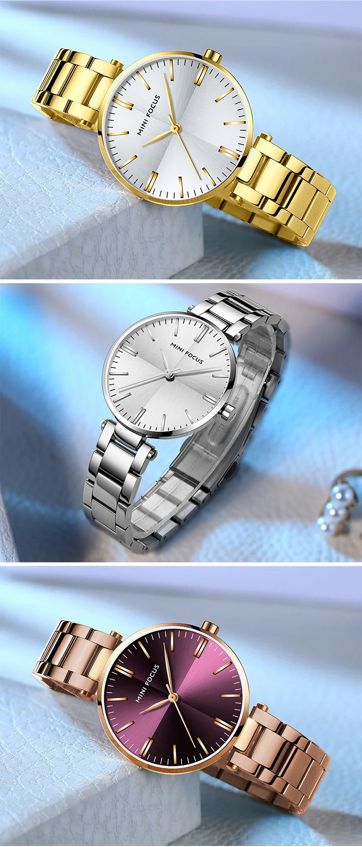 MINI FOCUS Women’s Quartz Watch | Stainless Steel | OEM Logo | Factory Direct Wholesale