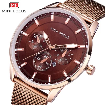 Mini Focus Men’s Luxury Mesh Band Business Watch Waterproof