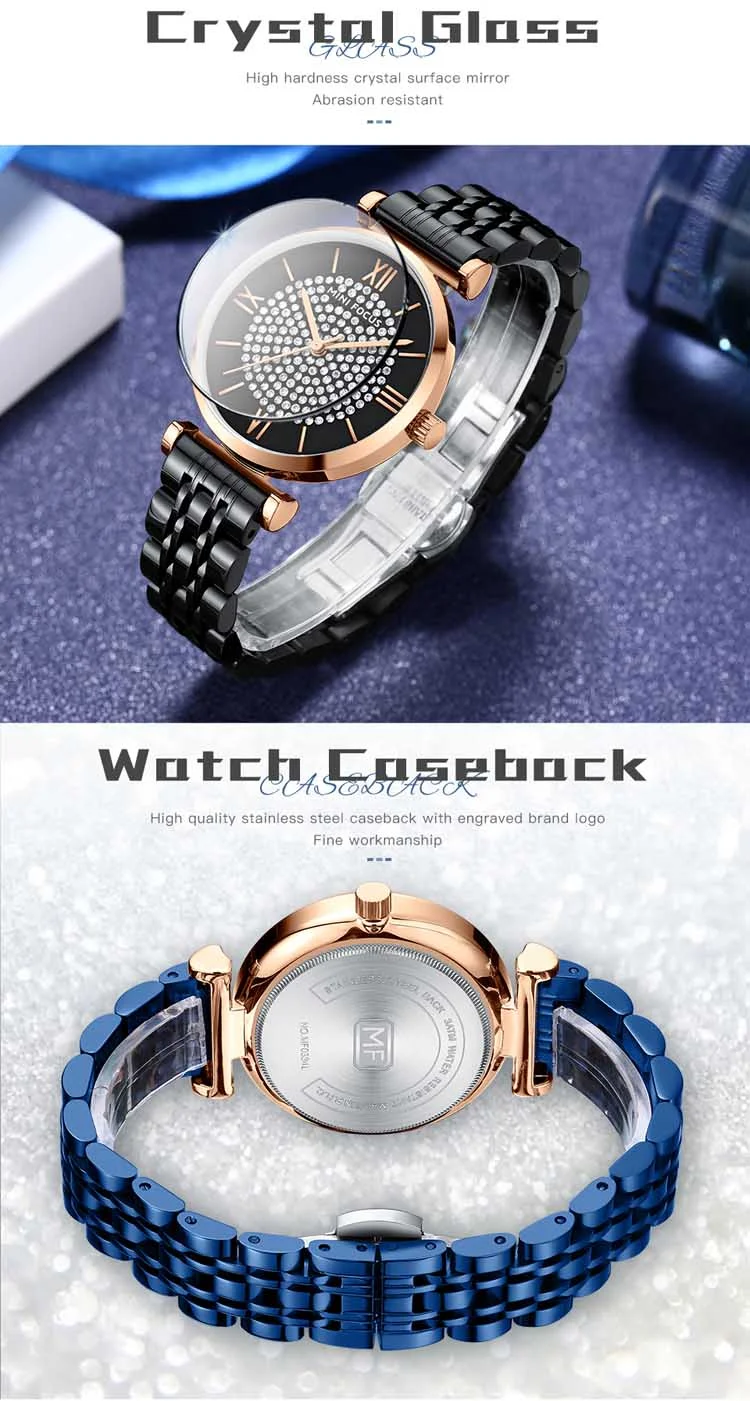 Wholesale Girls Quartz Watch with Starry Dial – Stainless Steel Luminous Watch by MINI FOCUS