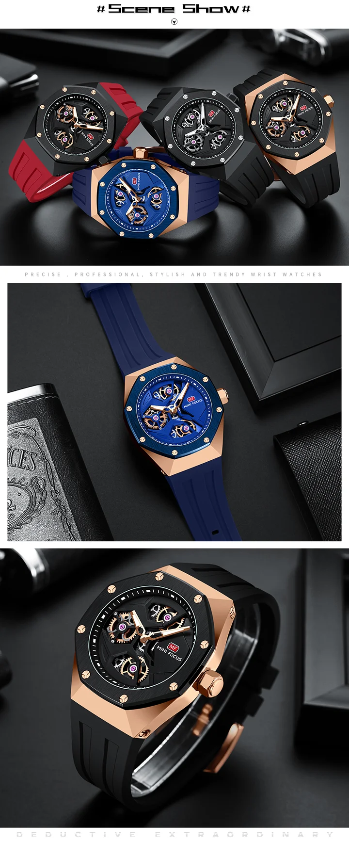 Mini Focus Sporty Quartz Watch for Men Waterproof Silicone Strap OEM Supplier