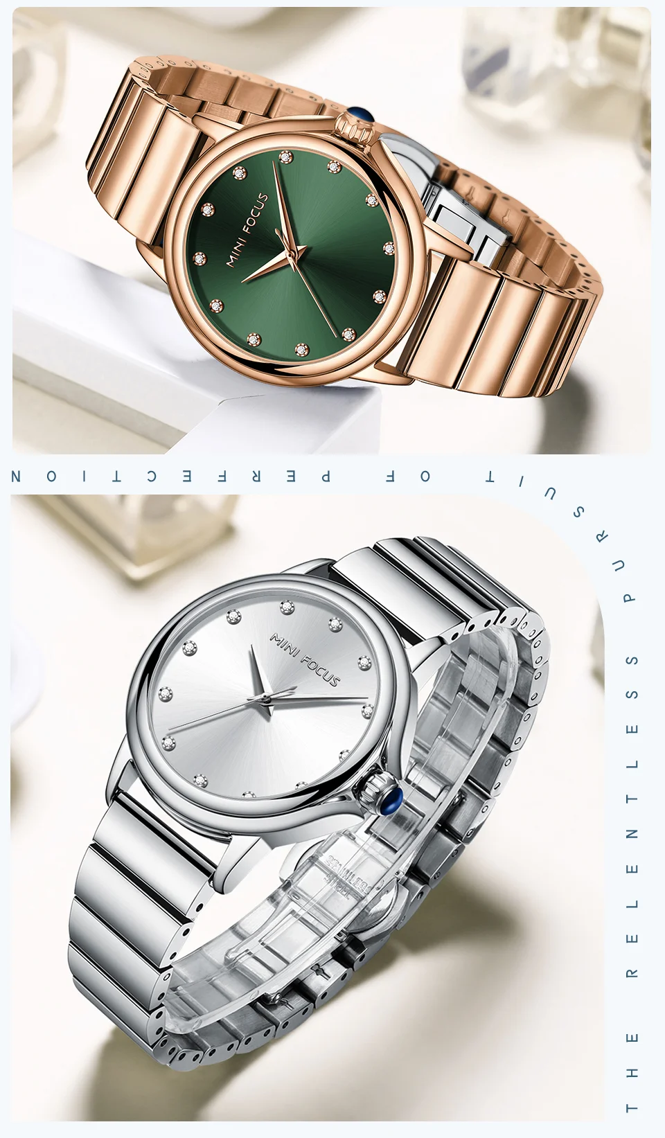 Mini Focus Luxury Diamond Women's Watch Waterproof Wristwatch for Wholesale