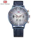 Mini Focus Men’s Blue Quartz Watch Ultra Thin Mesh Strap