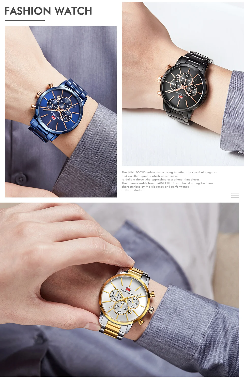 Luxury Men's Quartz Watch with Stainless Steel Band – Factory Wholesale for Global Distributors