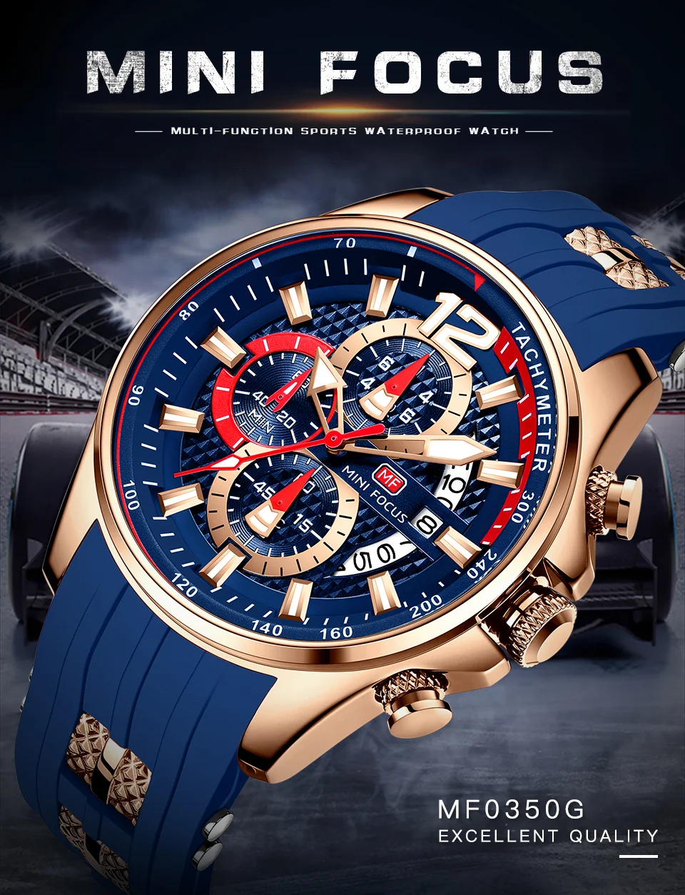 Mini Focus Men's Quartz Sport Watch | Luxury Silicone Strap Wristwatch for Wholesale
