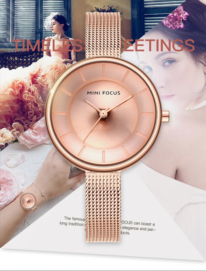 Elegant Stainless Steel Mesh Women’s Watch – Modern Business Style by MINI FOCUS