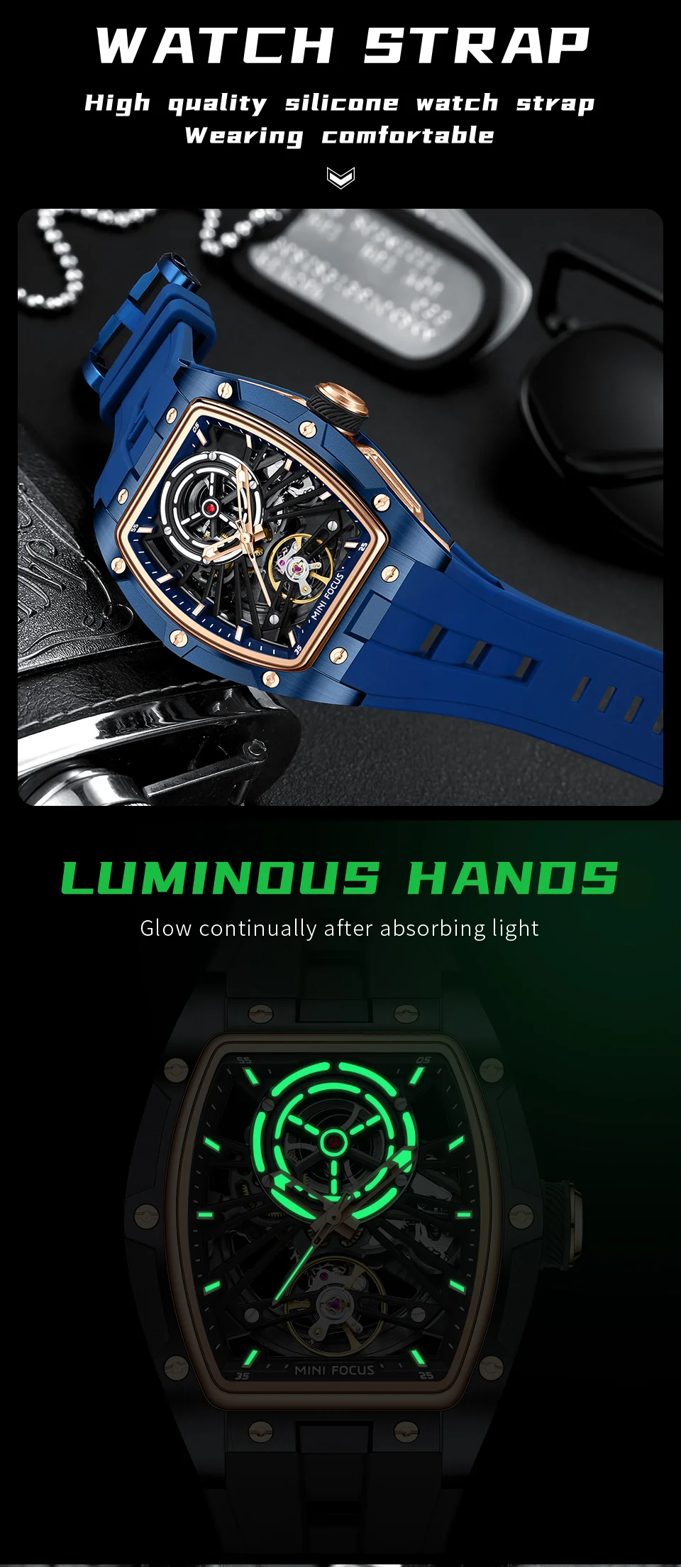 Luxury Automatic Mechanical Sports Watch for Men | Mini Focus MF0603G